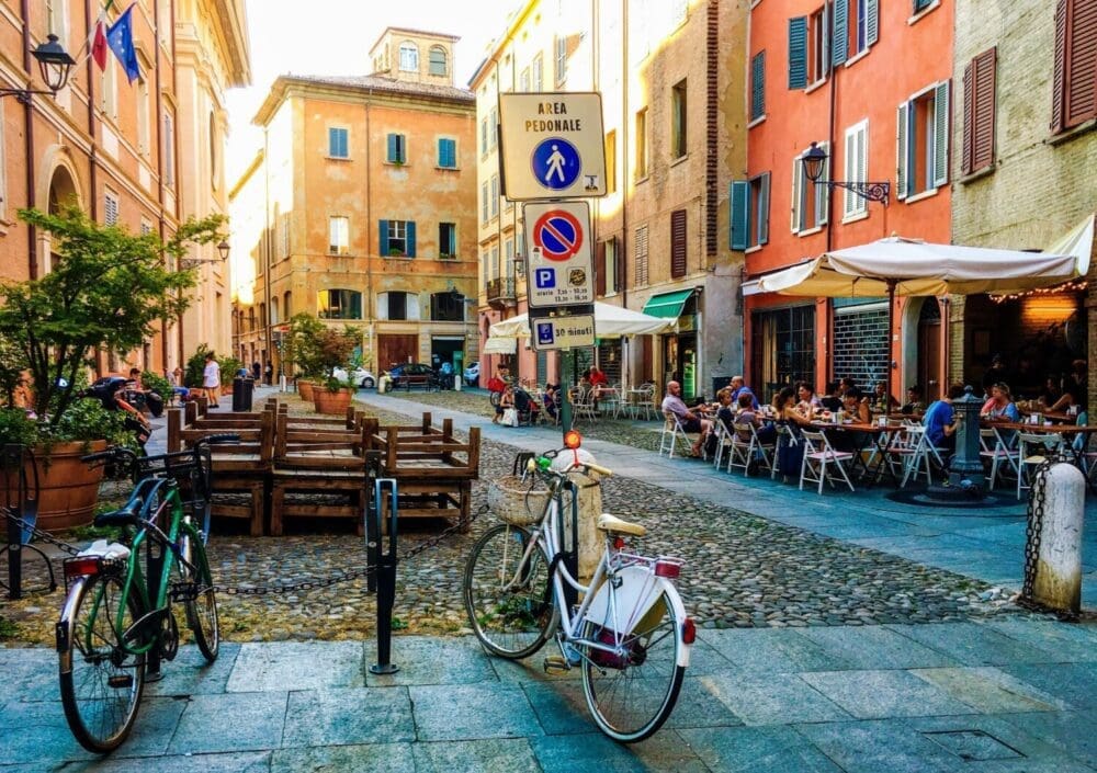 street scene modena italy