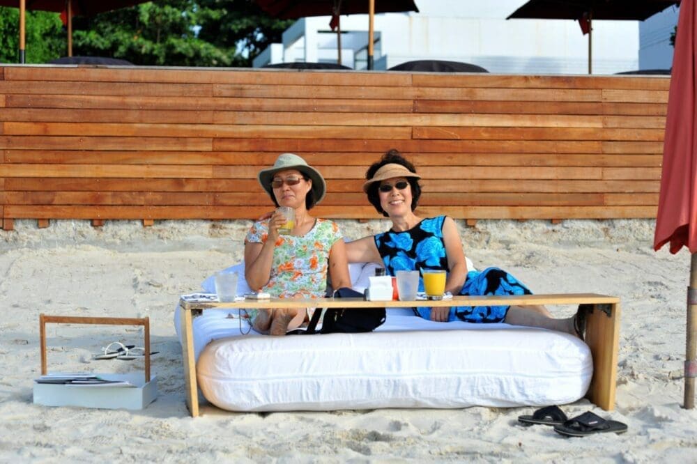 ajumma on beach in thailand