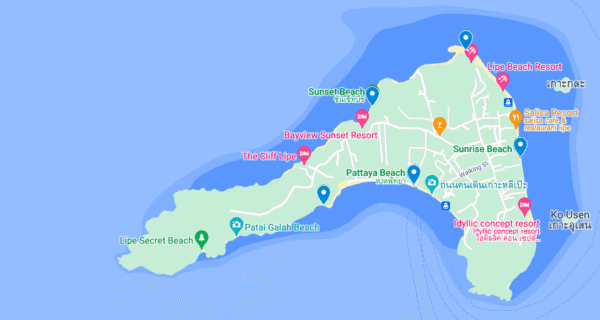 The 5 Spectacular Koh Lipe Beaches | The Best Places to Stay on Each Beach 33 map of koh lipe beaches
