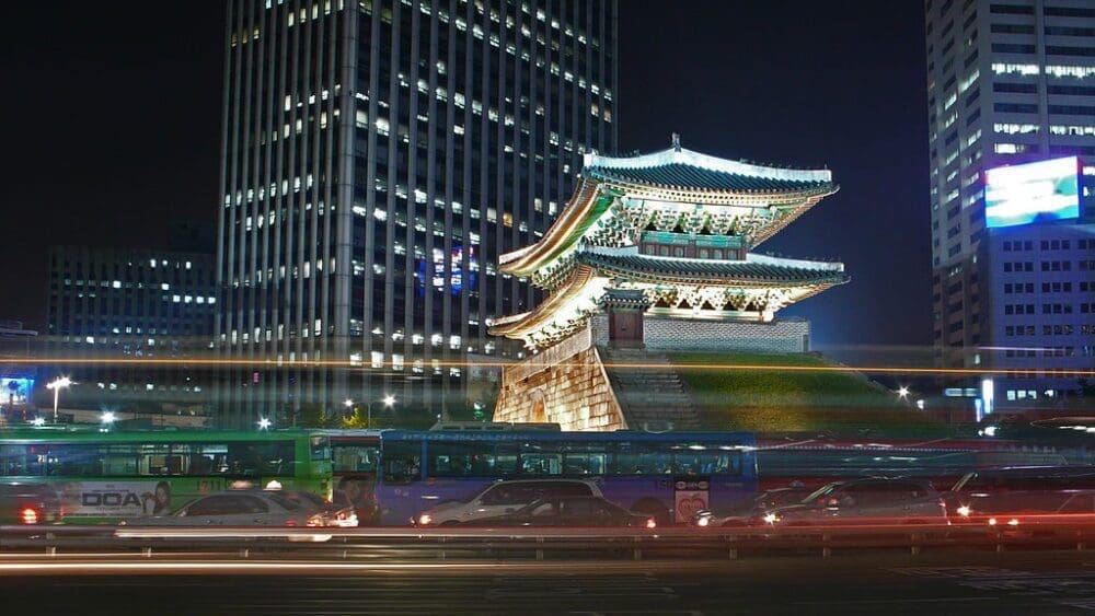 namdaemun at night korea