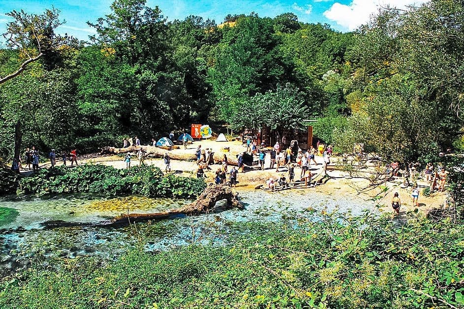 Syri i Kalter | The Blue Eye in Albania is Beyond Breathtaking 5 people at the blue eye in albania