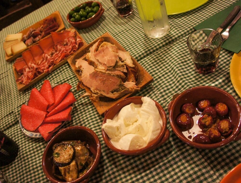 porchetta di ariccia and antipasti at osteria aricciarola
