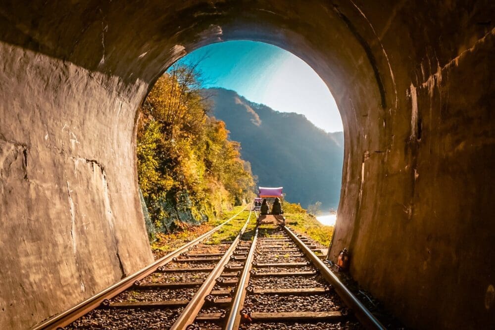 gangchon rail bike tunnel