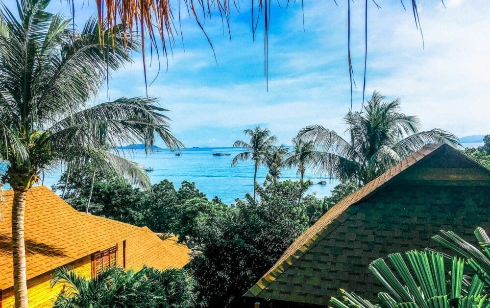 view from grandview bungalow at ten moons lipe resort