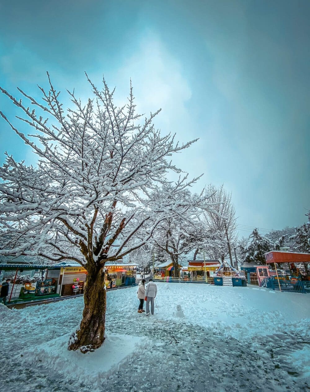 sanjeong lake in winter
