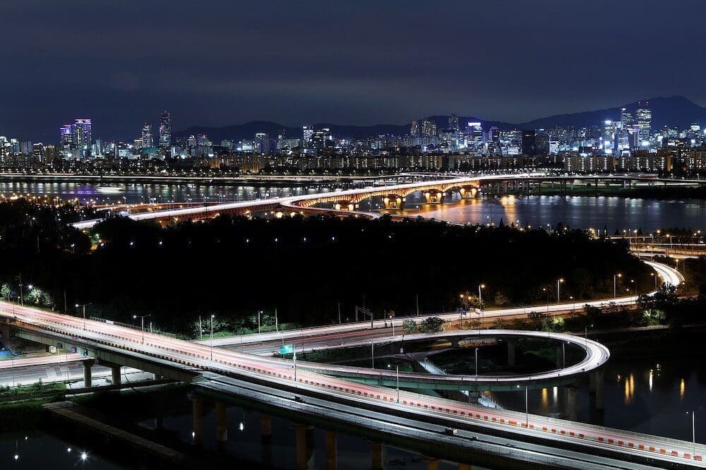 view from eungbongsan at night