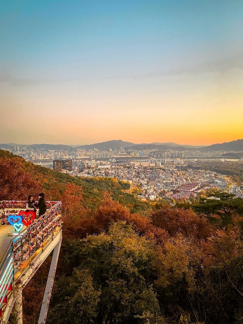 autumn view from namsan park in seoul